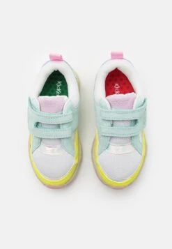 Kickers Kikustom - Baskets Basses - Blanc/Bleu/Jaune -Kickers Soldes Magasin 15c312c128334ff79152a0af449ee004