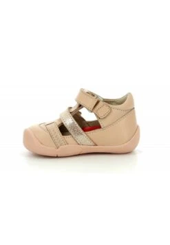 Kickers Salomés Cuir Wafel - Chaussures Premiers Pas - Rose Clair