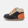 Kickers Bonzip Unisex - Bottines À Lacets - Marine Beige Orange