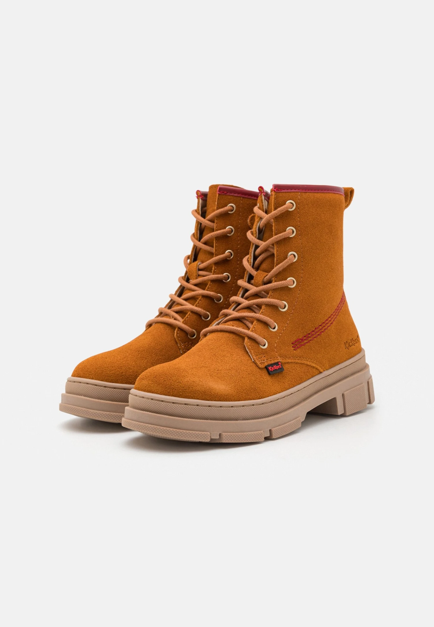 Kickers Kick Goji - Bottines À Lacets - Camel Rouge 2 Kickers Kick Goji - Bottines À Lacets - Camel Rouge – Image 2