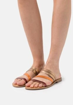 Kickers Etofe - Mules - Camel/Orange/Rouge Métal